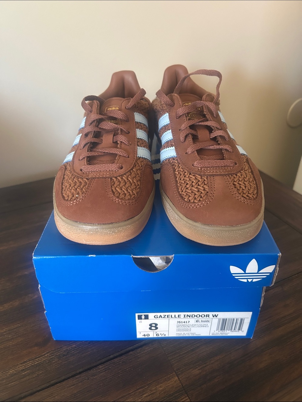 Adidas Gazelle Indoor Sneakers - Brown / Blue. NWOT